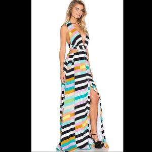 Mara Hoffman Rainbow Flag Stripe Wrap Dress